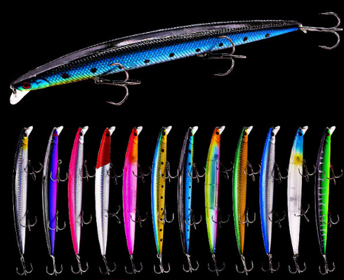 12 رنگ 18CM/22.6g 2# Hooks Perch,Crucian,Culter Alburnus Big Minnow Lure طعمه ماهیگیری دریایی