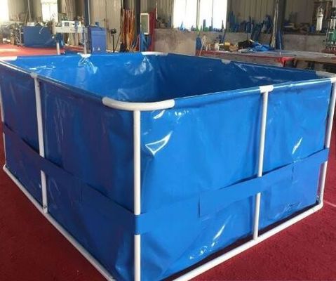 لوله فولادی گالوانیزه مستطیل پلپولین مخزن ماهی قابل حمل انعطاف پذیر با پوشش