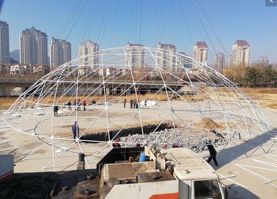 20M PVC گنبد ژئودزيك ساختار قوي چادر مهموني فولادي چادر عروسي شفاف