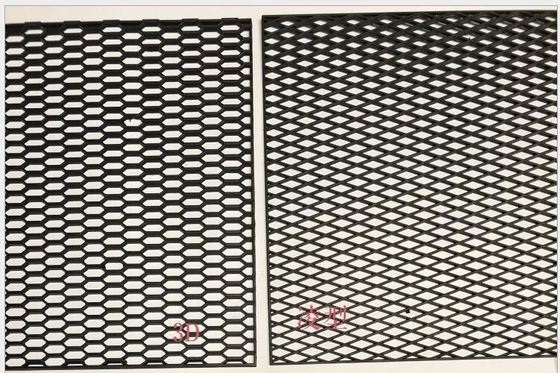 شبکه اتومبیل سیاه فیبر کربن PVC پوشش داده شده شبکه اتومبیل سیاه 120cm X 40cm اندازه پانل های پلاستیکی پوشش داده شده