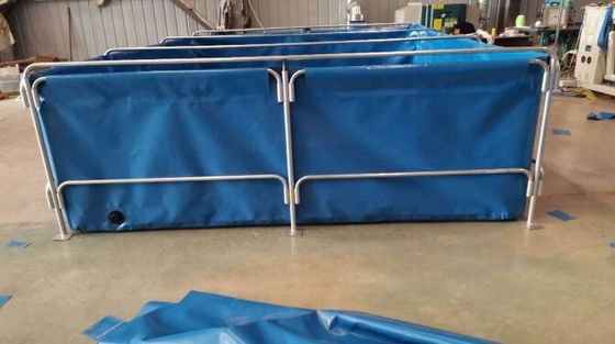 مربع قاب فلزی انعطاف پذیر 1050gsm 25000L مخزن ماهی پلن مخزن ماهی کشنده