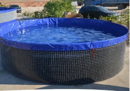 16 متر قطر 301،440 لیتر استخر ماهی گرد قابل جمع و جور استخر ماهی بیرونی PVC
