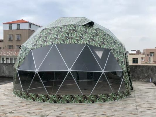 خیمه غشابی در فضای باز هتل فولاد 5M چادر گنبد ژئودزیک مقاومت UV چادر کمپینگ گنبد