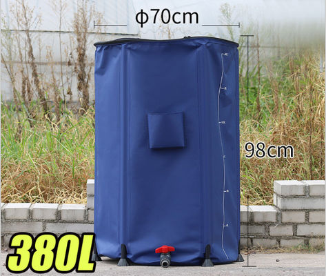سطل جمع آوری آب باران از پارچه PVC 380L دایره شکل گرد