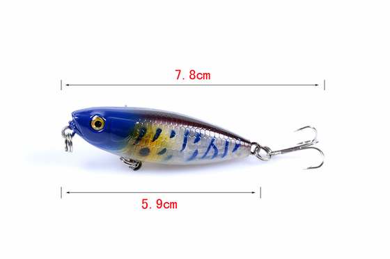 6 رنگ 5.9CM/6.9g Perch,Crucian,جعلی مداد پلاستیکی طعمه ماهیگیری دریایی