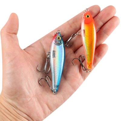 6 رنگ 7.5CM/8.6g 8# قلاب ها Mullet,Perch,Catfish پلاستیک ABS ماهیگیری طعمه مداد های مداد