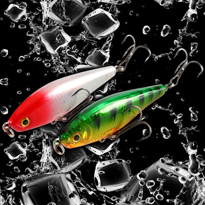 6 رنگ 7.5CM/8.6g 8# قلاب ها Mullet,Perch,Catfish پلاستیک ABS ماهیگیری طعمه مداد های مداد
