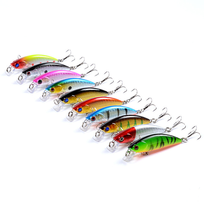10 رنگ 6.70CM / 5g 8# قلاب ها Perch,Crucian,Culter Alburnus مواد پلاستیکی طعمه ماهیگیری مواد پلاستیکی Minnow