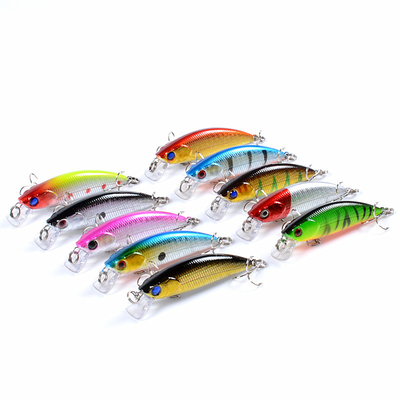 10 رنگ 6.70CM / 5g 8# قلاب ها Perch,Crucian,Culter Alburnus مواد پلاستیکی طعمه ماهیگیری مواد پلاستیکی Minnow