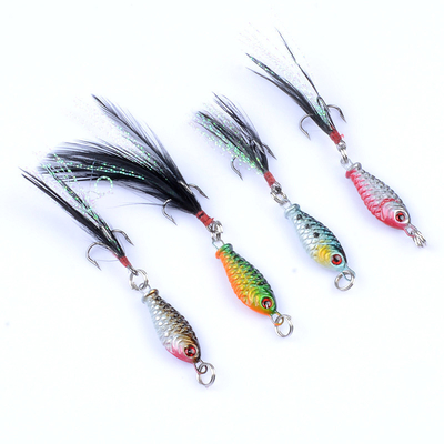 4 رنگ 3.2CM / 5G 8# Hooks Perch، Catfish طعمه سخت پلاستیکی غرق شدن Minnow طعمه ماهیگیری