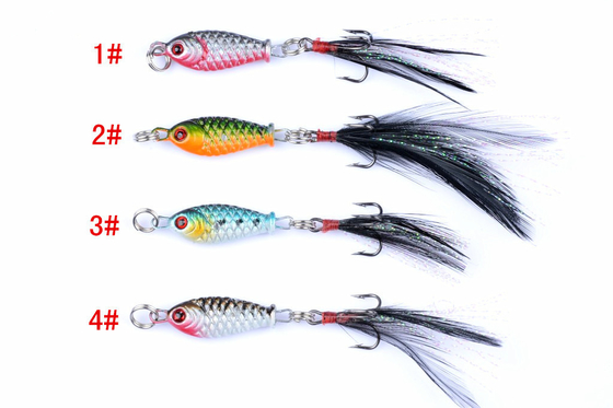 4 رنگ 3.2CM / 5G 8# Hooks Perch، Catfish طعمه سخت پلاستیکی غرق شدن Minnow طعمه ماهیگیری