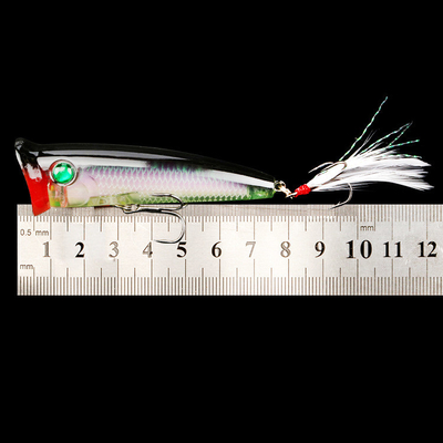 7 رنگ 8CM/10.50G پر Hook Perch،Catfish پلاستیک سخت طعمه Popper طعمه ماهیگیری