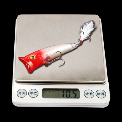 7 رنگ 8CM/10.50G پر Hook Perch،Catfish پلاستیک سخت طعمه Popper طعمه ماهیگیری