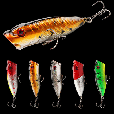 5 رنگ 7CM/12.20g Perch،Catfish پلاستیک طعمه سخت casting Trolling Popper طعمه ماهیگیری
