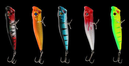 5 رنگ 9CM / 11g Perch,Catfish پلاستیک سخت دریایی طعمه ریختن Trolling Popper ماهیگیری طعمه