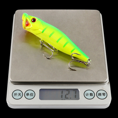 5 رنگ 9CM / 11g Perch,Catfish پلاستیک سخت دریایی طعمه ریختن Trolling Popper ماهیگیری طعمه