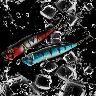 5 رنگ 9CM / 11g Perch,Catfish پلاستیک سخت دریایی طعمه ریختن Trolling Popper ماهیگیری طعمه