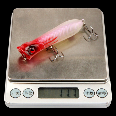10 رنگ 8.50CM/11.70g پرچ، ماهی کاتفش پلاستیک طعمه سخت پرتاب Trolling Popper ماهیگیری طعمه