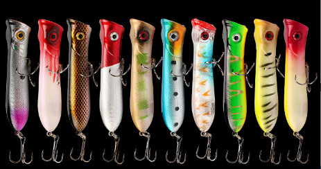10 رنگ 8.50CM/11.70g پرچ، ماهی کاتفش پلاستیک طعمه سخت پرتاب Trolling Popper ماهیگیری طعمه