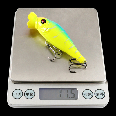 6 رنگ 8.50CM / 11g Perch،Catfish پلاستیک طعمه سخت casting Trolling Floating Popper طعمه ماهیگیری