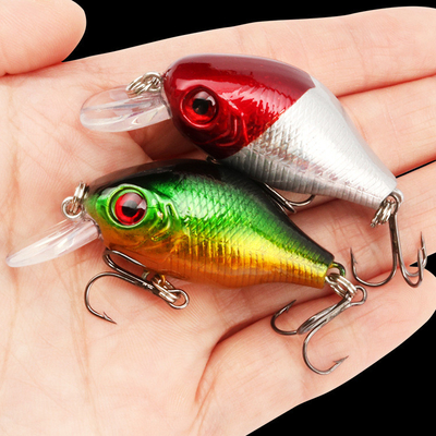 5 رنگ 6CM/7.8g چشم های سه بعدی پلاستیکی طعمه سخت ریختن Trolling 0.50m-1.5m شناور Crank طعمه ماهیگیری