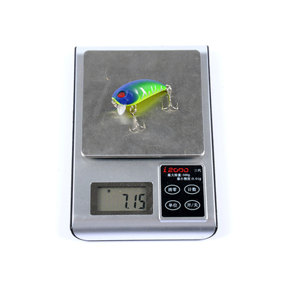 6 رنگ 5.1CM/7.2g 8# قلاب های 3D چشم های پلاستیکی طعمه سخت 0.30m-0.9M شناور کراک ماهیگیری طعمه