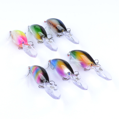 6 رنگ 11CM / 18g 4# قلاب ها چشم های سه بعدی لیزر طعمه 0.30m-1.5M شناور کریک ماهیگیری طعمه