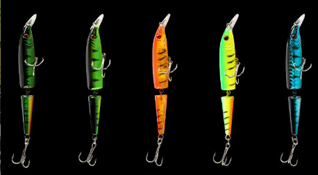 5 رنگ 11CM/9.20g 6# قلاب ها چشم های سه بعدی طعمه پلاستیکی لایه شنا کامل چند مفصل طعمه ماهیگیری