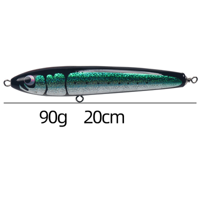 رنگارنگ 20CM / 90g چشم های سه بعدی چوبی طعمه Treble Hooks بهترین شناور بودن چوب جامد طعمه ماهیگیری