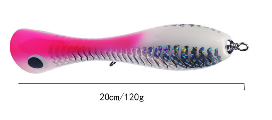 3 رنگ 20CM/120g لیزر پوشش چوب طعمه Treble قلاب های بزرگ دهان Bass Snakehead Popper چوبی طعمه ماهیگیری