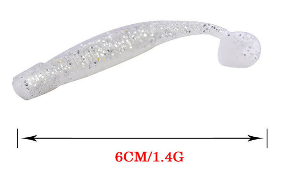 T Tail Sinking Pencil Silicone Larva Soft Lures Fishing 6CM 1.4g 20PCS/Bag (مخک های سیلیکونی)