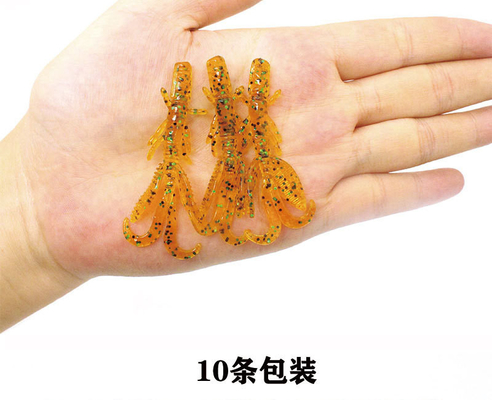 کریستال نرم کباب کرم طعمه ماهیگیری طعمه ماهیگیری 6 رنگ 5.5CM 1.4g 10PCS/Bag